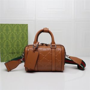 GUCCI JUMBO GG MINI DUFFLE BAG BROWN 8.6"W x 5.9"H x 4.9"D