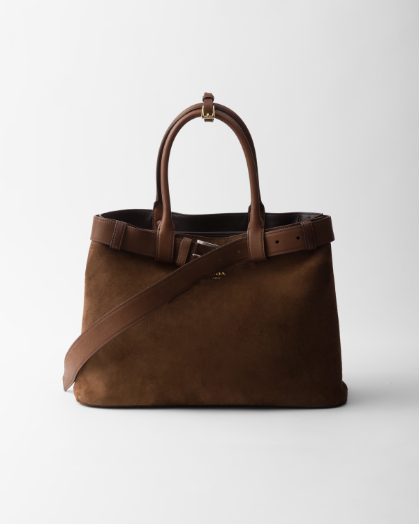 Prada Buckle 1BA416 Large Leather Drawstring Bag 1