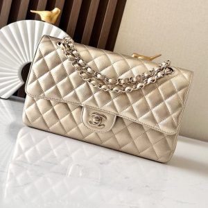 Chanel Classic Flap a01112 Gold 15.5×25.5×6.5cm