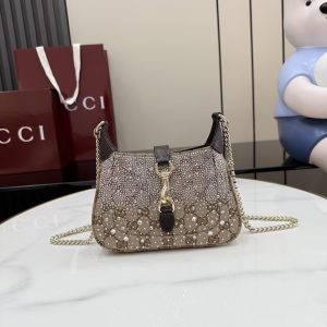 Gucci Jackie Notte Mini Crystal Handbag 19.5x18x3.5cm
