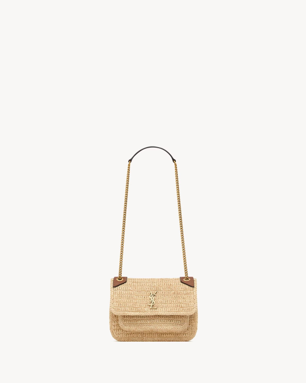 SAINT LAURENT NIKI mini in raffia