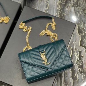 ENVELOPE SMALL BAG IN MIX MATELASS¨¦ GRAIN DE POUDRE EMBOSSED LEATHER 21CM - Handbags - YSL - Luxury Brands Bags
