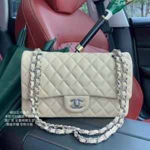 Alternative view of Chanel Classic Flap Jumbo 25cm CF Khaki Silver 15.5x25.5x6.5cm