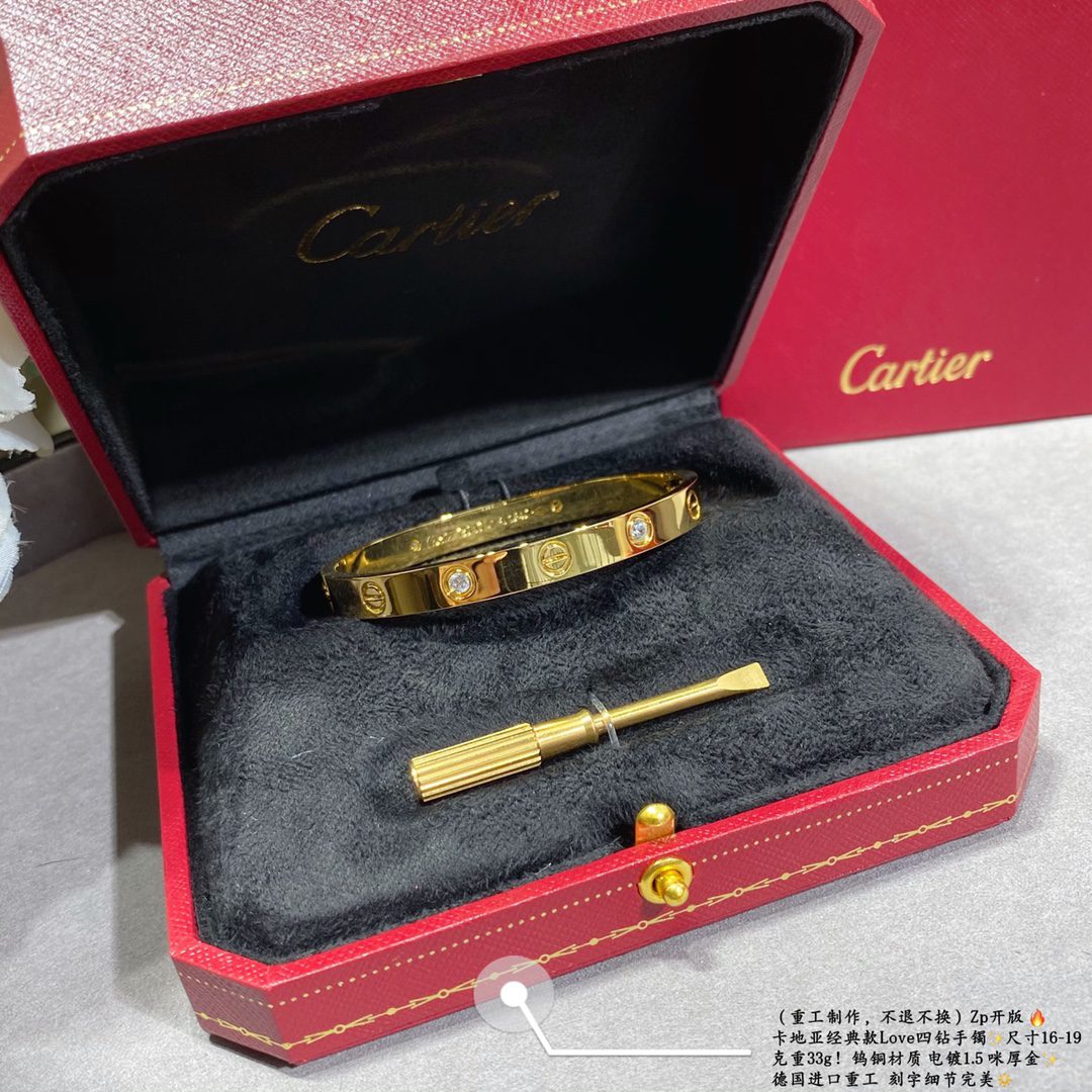 Cartier LOVE bracelet, classic model, 4 diamonds - Image 5