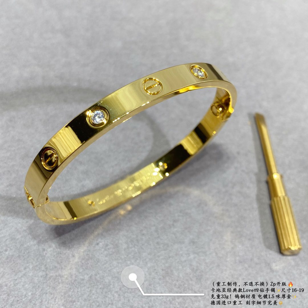Cartier LOVE bracelet, classic model, 4 diamonds - Image 4