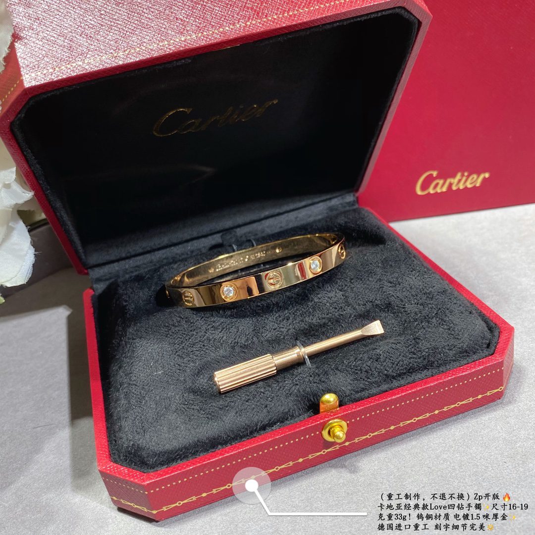 Cartier LOVE bracelet, classic model, 4 diamonds - Image 7
