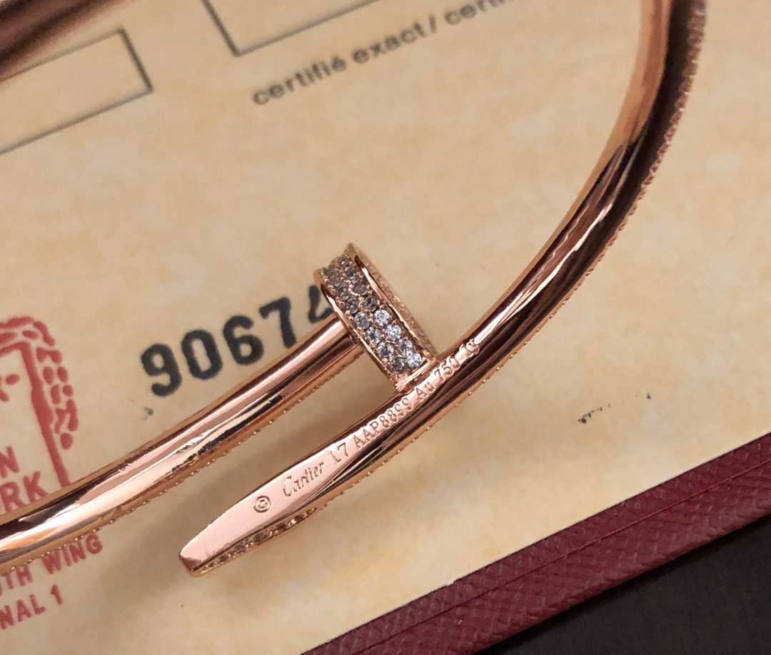 Cartier Juste un Clou bracelet, classic model, half-paved - Image 7