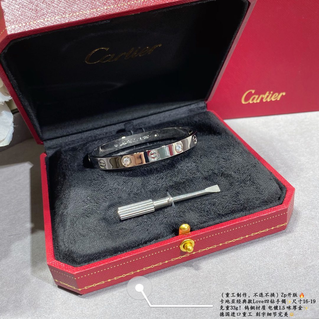 Cartier LOVE bracelet, classic model, 4 diamonds - Image 6