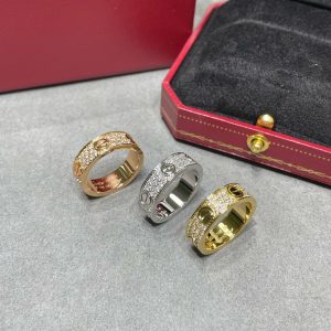Alternative view of Cartier LOVE ring, classic model, paved