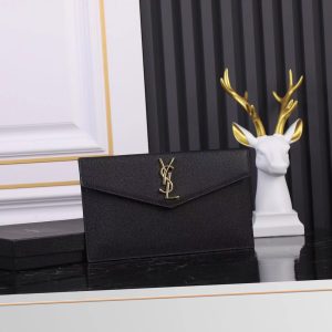 Alternative view of UPTOWN POUCH IN GRAIN DE POUDRE EMBOSSED LEATHER BLACK 10.6 X 6.2 X 0.7 INCHES