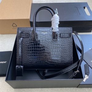Alternative view of YSL SAC DE JOUR BABY IN CROCODILE EMBOSSED LEATHER BLACK