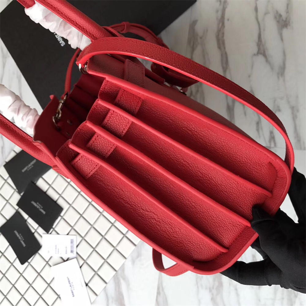 YSL SAC DE JOUR BABY IN GRAINED LEATHER SHINY RED - Image 4