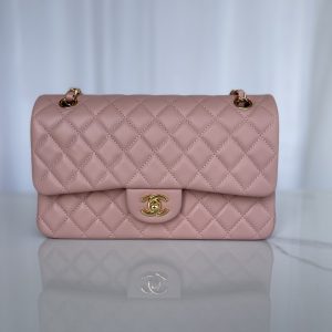 CHANEL CLASSIC FLAP 25CM CF PINK GOLD 6 × 9.9 × 2.5 in