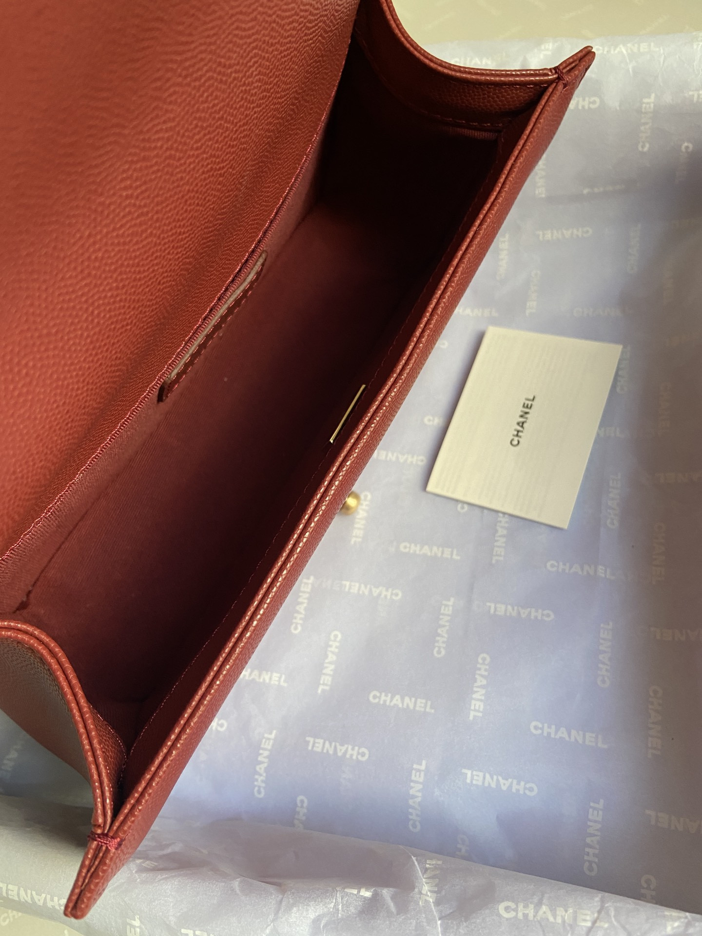 BOY CHANEL HANDBAG Shiny Grained Calfskin & Gold-Tone Metal red 5.9 × 9.8 × 3.5 in - Image 9