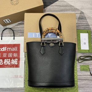 GUCCI DIANA MEDIUM TOTE BAG Black 31W x 27H x 15D CM