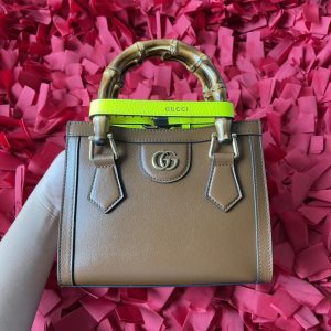 GUCCI DIANA MINI TOTE BAG Khaki 20W x 16H x 10D CM