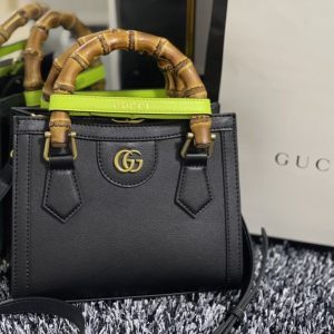 GUCCI DIANA MINI TOTE BAG Black 20W x 16H x 10D CM