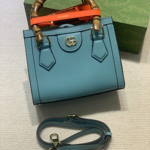 GUCCI DIANA MINI TOTE BAG Blue 20W x 16H x 10D CM