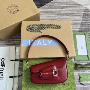 Alternative view of GUCCI HORSEBIT 1955 MINI SHOULDER BAG RED 7.7"W x 5-3.1"H x 2.4-1.2"D