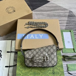 Alternative view of GUCCI HORSEBIT 1955 MINI SHOULDER BAG Beige and ebony 7.7"W x 5-3.1"H x 2.4-1.2"D