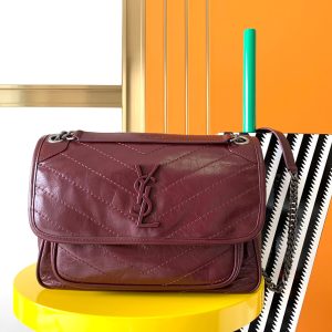 Alternative view of YSL NIKI MEDIUM IN VINTAGE LEATHER RED 11 X 7.8 X 3.3 INCHES