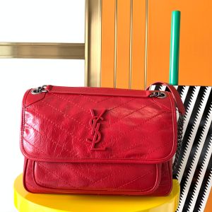 Alternative view of YSL NIKI MEDIUM IN VINTAGE LEATHER SHINY RED 11 X 7.8 X 3.3 INCHES