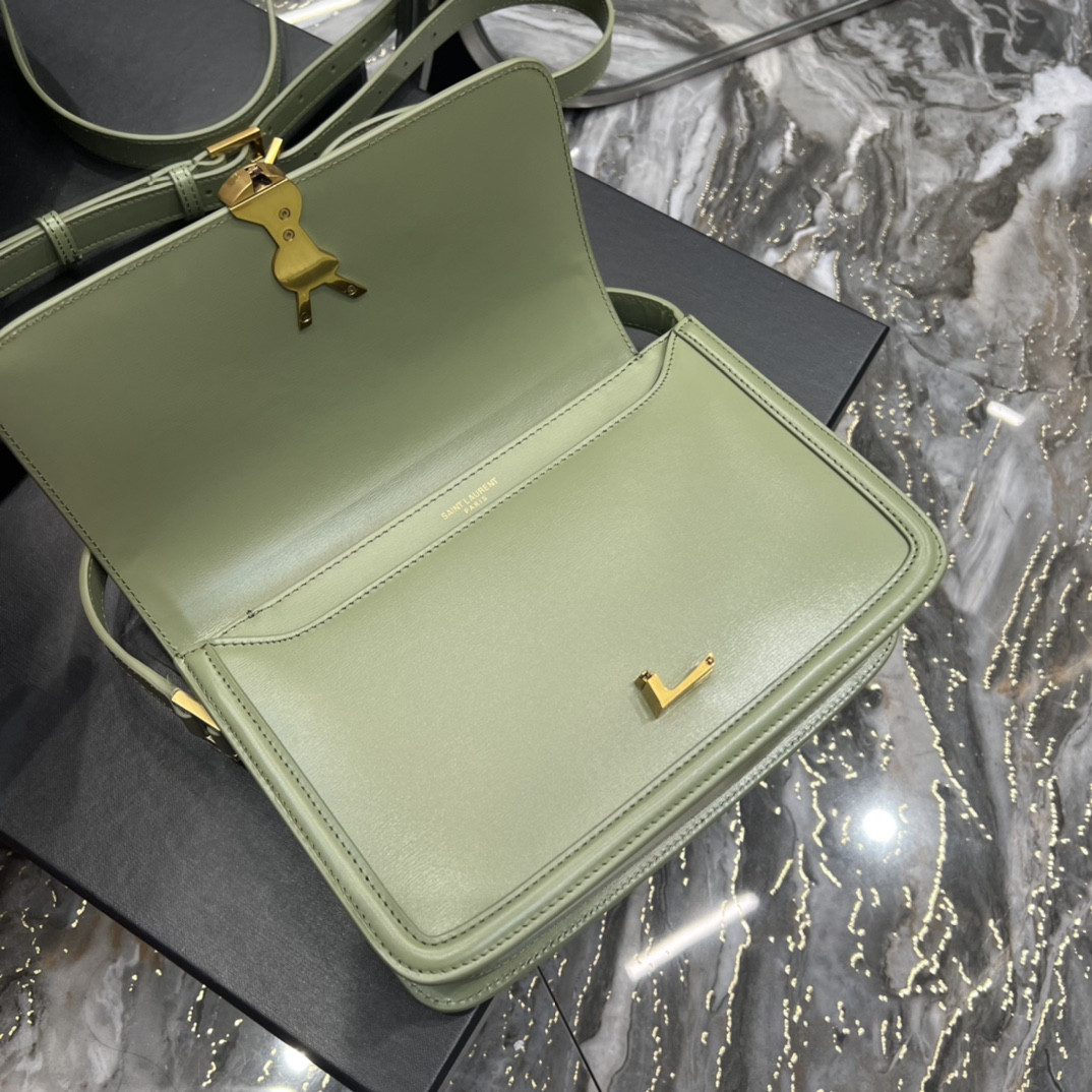 YSL SOLFERINO MEDIUM SATCHEL IN BOX SAINT LAURENT LIGHT GREEN 9.1 X 6.3 X 2.4 INCHES - Image 5