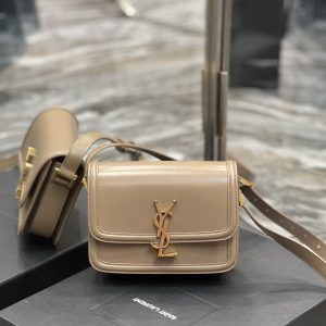 YSL SOLFERINO SMALL SATCHEL IN BOX SAINT LAURENT PINK 7.4 X 5.1 X 1.9 INCHES