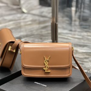 Alternative view of YSL SOLFERINO MEDIUM SATCHEL IN BOX SAINT LAURENT BROWN 9.1 X 6.3 X 2.4 INCHES