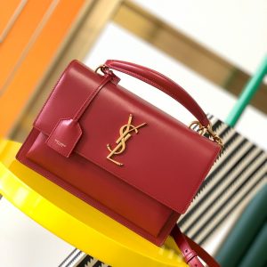 Alternative view of YSL SUNSET LARGE IN SMOOTH LEATHER RED 10.6 X 7 X 3.1 INCHES