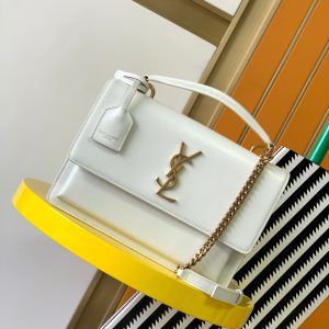 Alternative view of YSL SUNSET LARGE IN SMOOTH LEATHER WHITE 10.6 X 7 X 3.1 INCHES