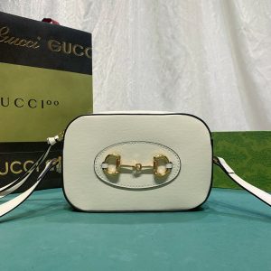 Alternative view of GUCCI HORSEBIT 1955 SMALL SHOULDER BAG WHITE 7.9"W x 5.1"H x 2.4"D