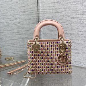 DIOR Artistic Limited Edition Three-Gusset Lady Dior Bag with Heavy Bead Embroidery 17CM