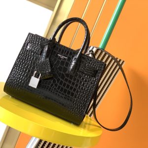 YSL SAC DE JOUR IN CROCODILE EMBOSSED LEATHER - NANO 22x18x10.5cm