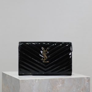 YSL Cassandra Monogram Classic Chain Wallet in patent leather 22.5 x 14 x 4cm