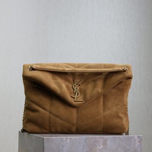 Alternative view of YSL Loulou  Puffer (Suede)  35x23x13.5cm