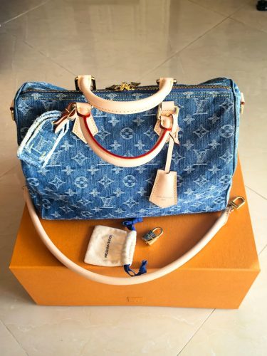 LOUIS VUITTON DENIM SPEEDY SOFT 30 M14430 (30*21*17cm) photo review
