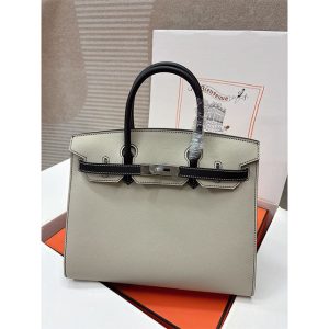 Herm¨¨s Birkin 30 Craie and Black Epsom Palladium Hardware