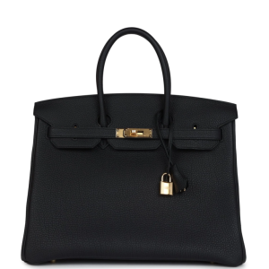 Herm¨¨s Birkin 35 Black Togo Gold Hardware