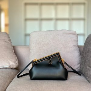 Fendi First Medium in Black - Handbag - Fendi - Luxury Brands Bags