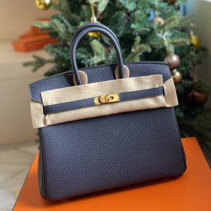 Herm¨¨s Birkin 25 Bleu Nuit Epsom Gold Hardware 1