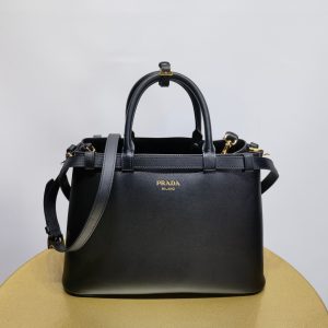 Prada Buckle 1BA417 Medium Leather Drawstring Bag 1