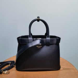 Alternative view of Prada Buckle 1BA434 Small Leather Drawstring Bag 1