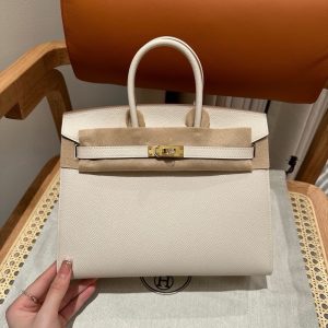 Herm¨¨s Birkin 25 Craie Epsom Gold Hardware 2