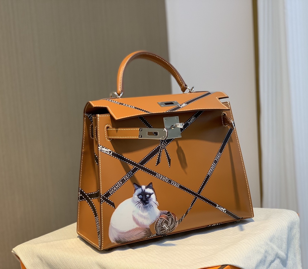 Herm¨¨s Kelly Sellier 28 Gold Box Leather Gold Hardware - Image 4