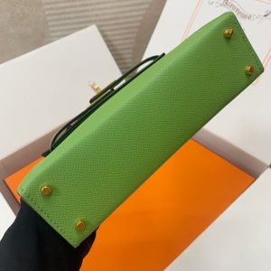 Alternative view of Herm¨¨s Kelly Sellier 20 Vert Criquet Epsom Leather Gold Hardware