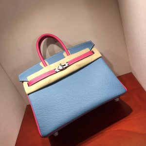 Herm¨¨s Birkin 35 Blue Jean and Rose Tyrien Epsom Leather and Palladium Hardware