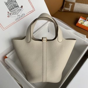 Herm¨¨s Picotin Lock 18 Craie Clemence Gold Hardware