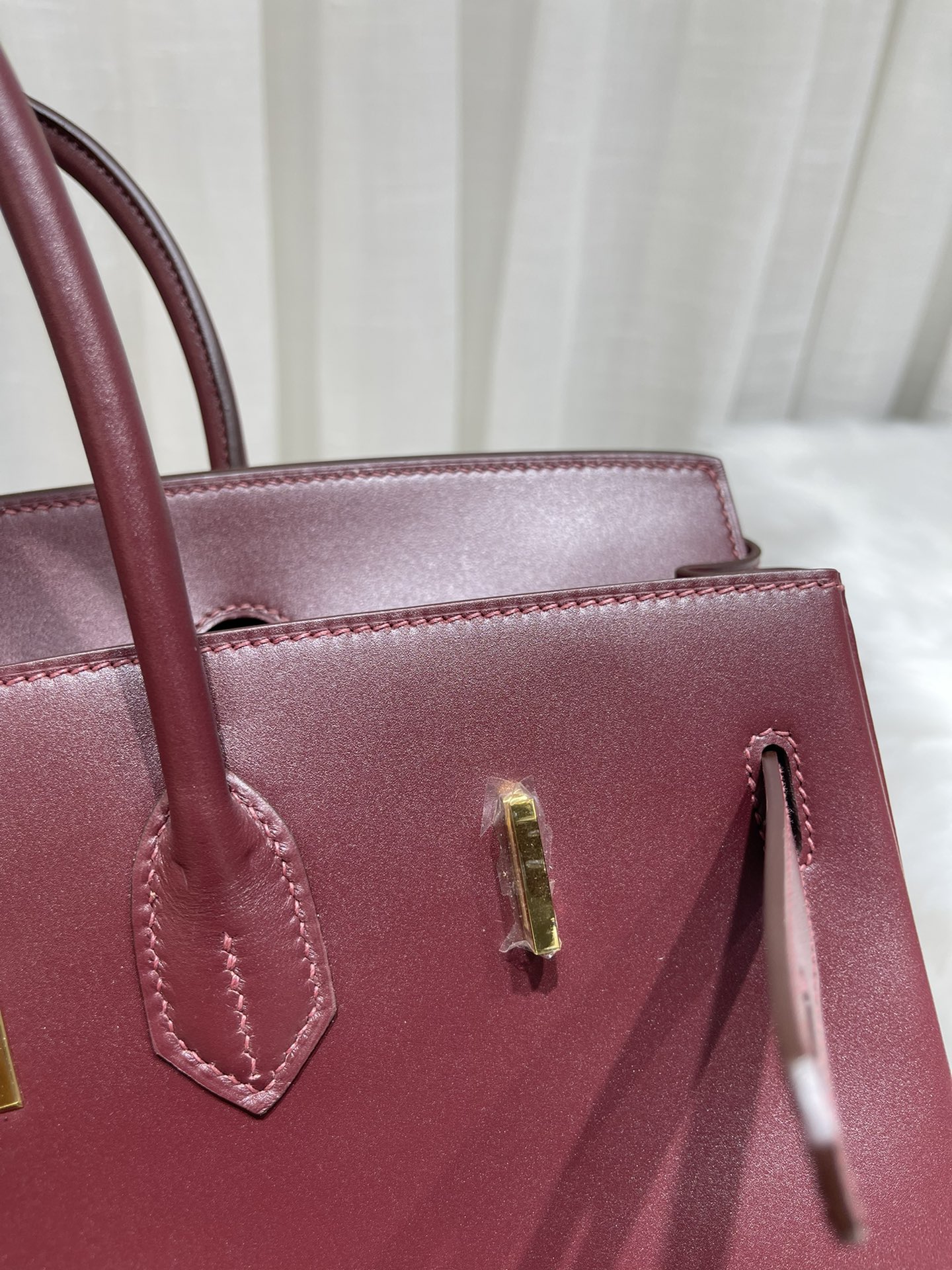 Herm¨¨s Birkin 35 Bordeaux Box Palladium Hardware - Image 3