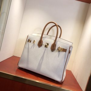 Alternative view of Herm¨¨s Birkin 35 Craie and Gold Epsom Leather and Gold Hardware